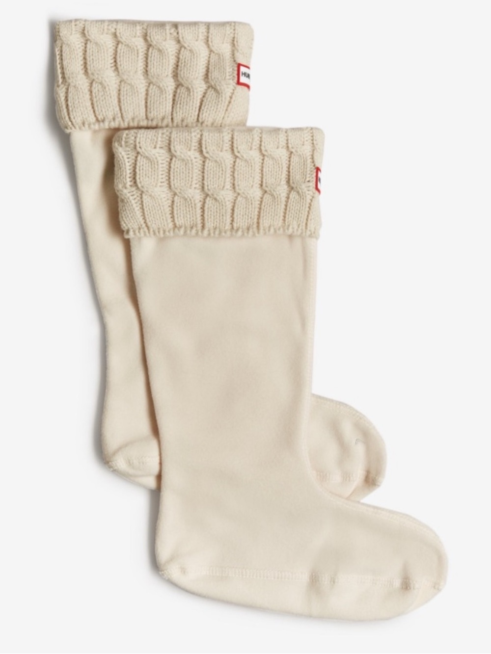 Hunter Tall Boot Socks in Cream Cable Knit Size Medium/Large